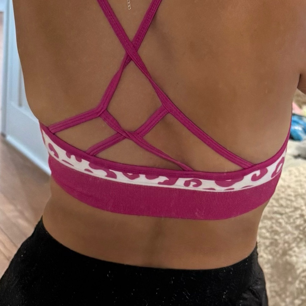 Pink Performance Sports Bra with Breathable Fabric